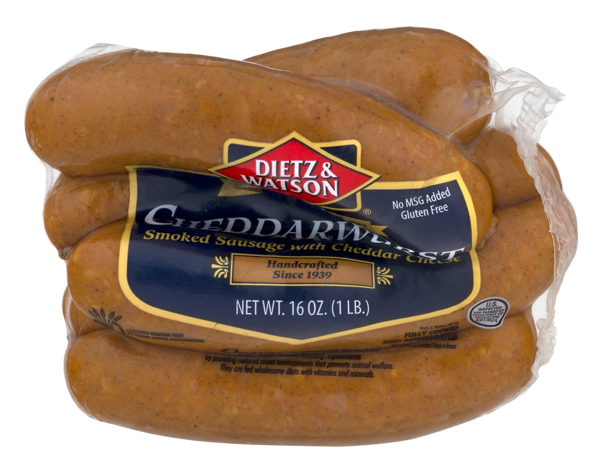 slide 1 of 1, Dietz & Watson D&W Cheddarwurst, 16 oz