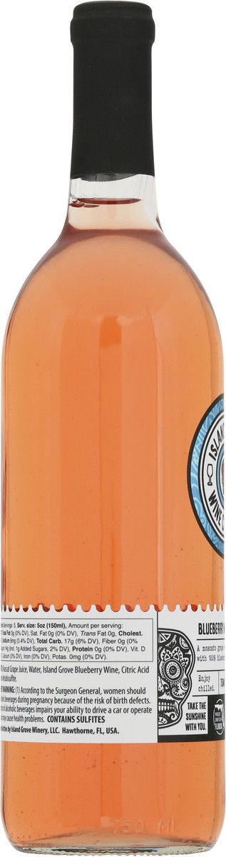 slide 2 of 13, Island Grove Wine Company Moscato Blueberry Grape Wine - 750 ml, 750 ml