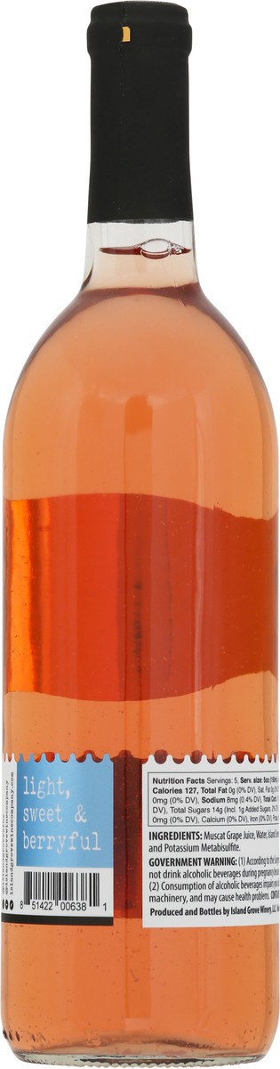 slide 11 of 13, Island Grove Wine Company Moscato Blueberry Grape Wine - 750 ml, 750 ml