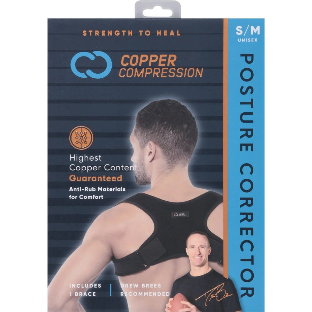 slide 4 of 5, Copper Compression Unisex Unisex Posture Corrector S/M 1 ea, 1 ct