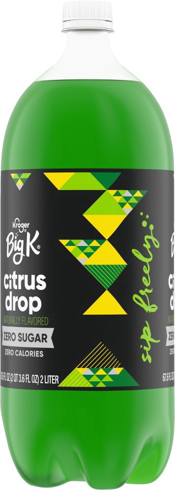 slide 3 of 4, Big K Citrus Drop Zero Calorie Soda - 2 liter, 2 liter