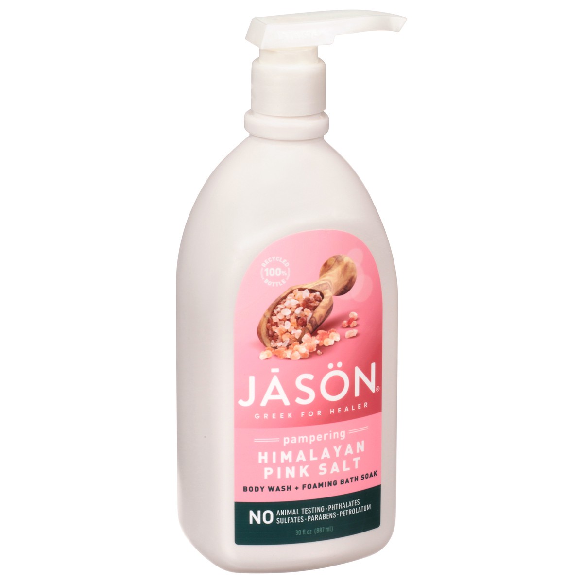 slide 2 of 8, Jason JĀSÖN Himalayan Pink Salt 2-in-1 Foaming Bath Soak & Body Wash, 30 oz