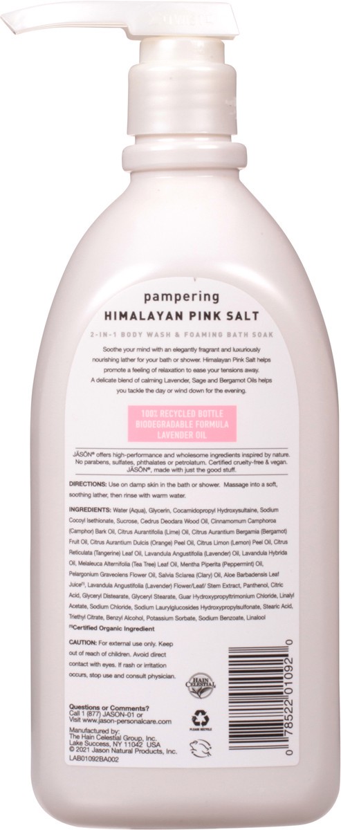 slide 4 of 8, Jason JĀSÖN Himalayan Pink Salt 2-in-1 Foaming Bath Soak & Body Wash, 30 oz