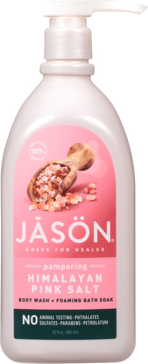 slide 5 of 8, Jason JĀSÖN Himalayan Pink Salt 2-in-1 Foaming Bath Soak & Body Wash, 30 oz