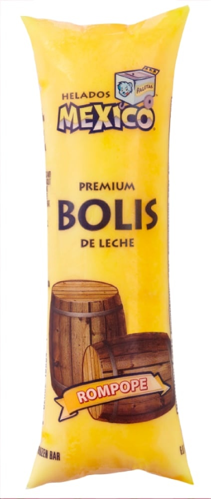 slide 1 of 1, Helados Mexico Premium Bolis De Leche Rompope Frozen Bar, 6 oz