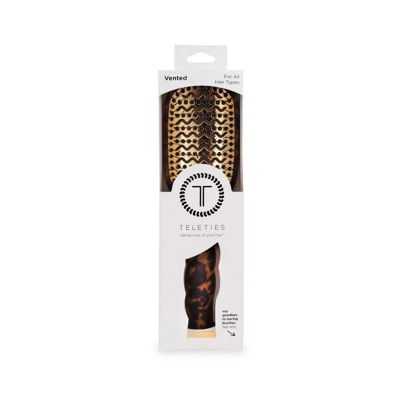 slide 1 of 8, Teleties Vented Hair Brush - Tortoise, 1 ct