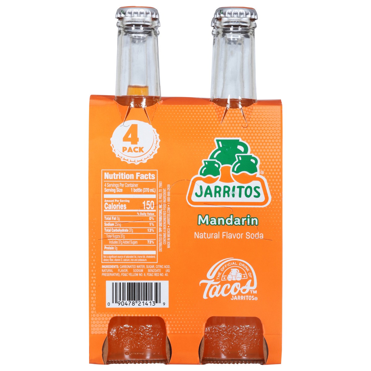slide 11 of 15, Jarritos Mandarin Soda 4 Pack 4 - 12.5 fl oz Bottles, 4 ct; 12.5 oz