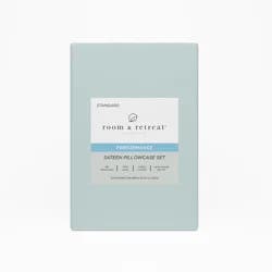 ROOM & RETREAT RR 400 Thread Counts Pillowcase, Standard, Set of 2, Pale Blue
