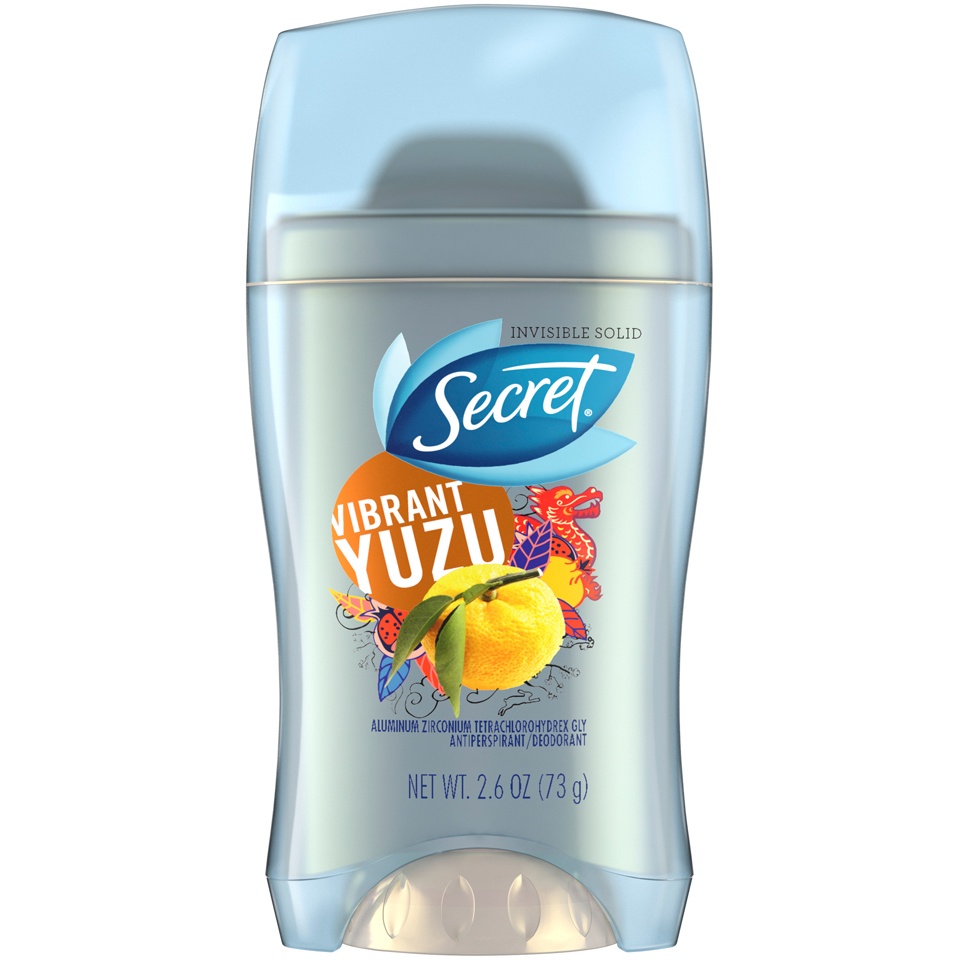 slide 1 of 1, Secret Invisible Solid Antiperspirant and Deodorant Vibrant Yuzu, 2.6 oz