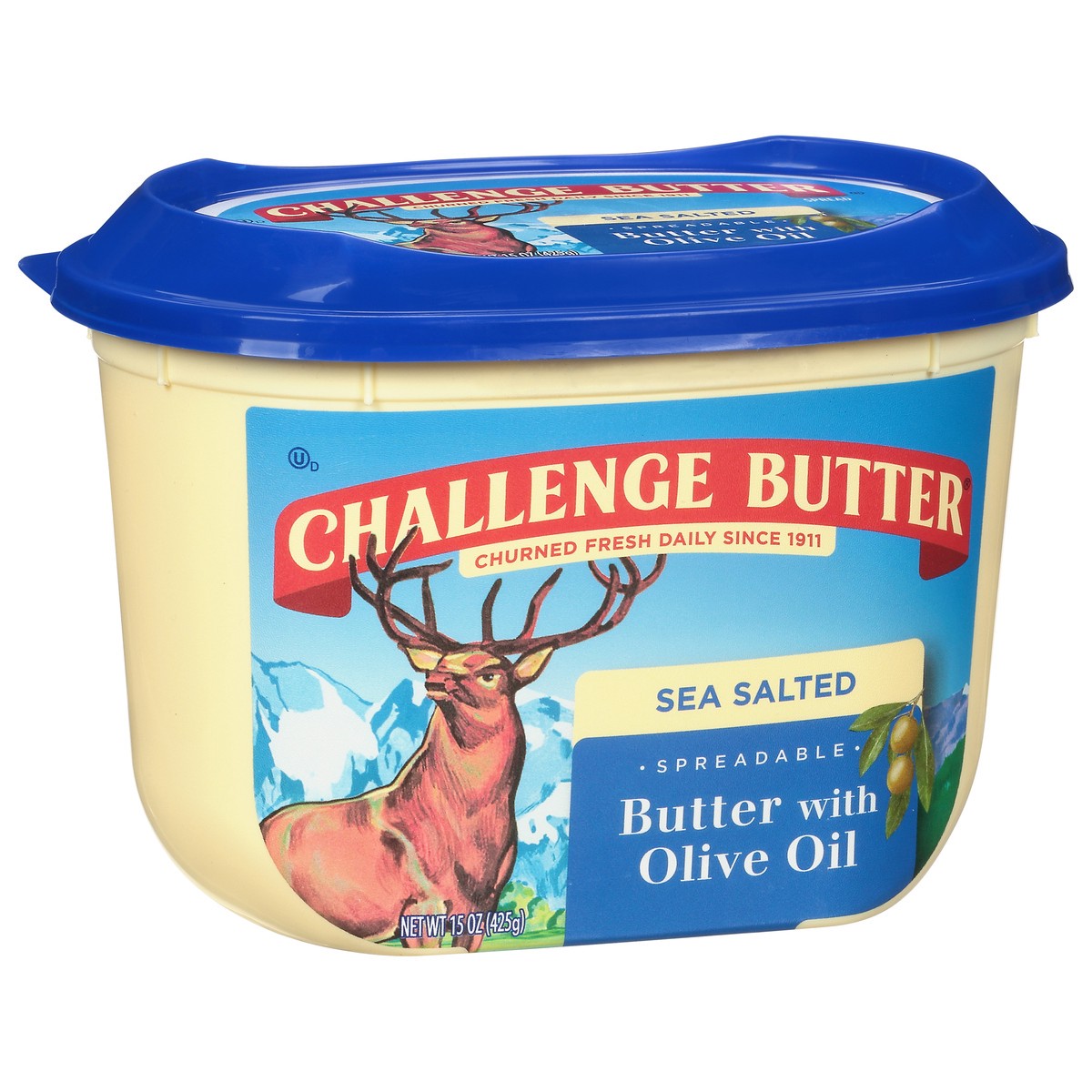 slide 2 of 9, Challenge Dairy Spreadable Sea Salted Butter with Olive Oil 15 oz, 