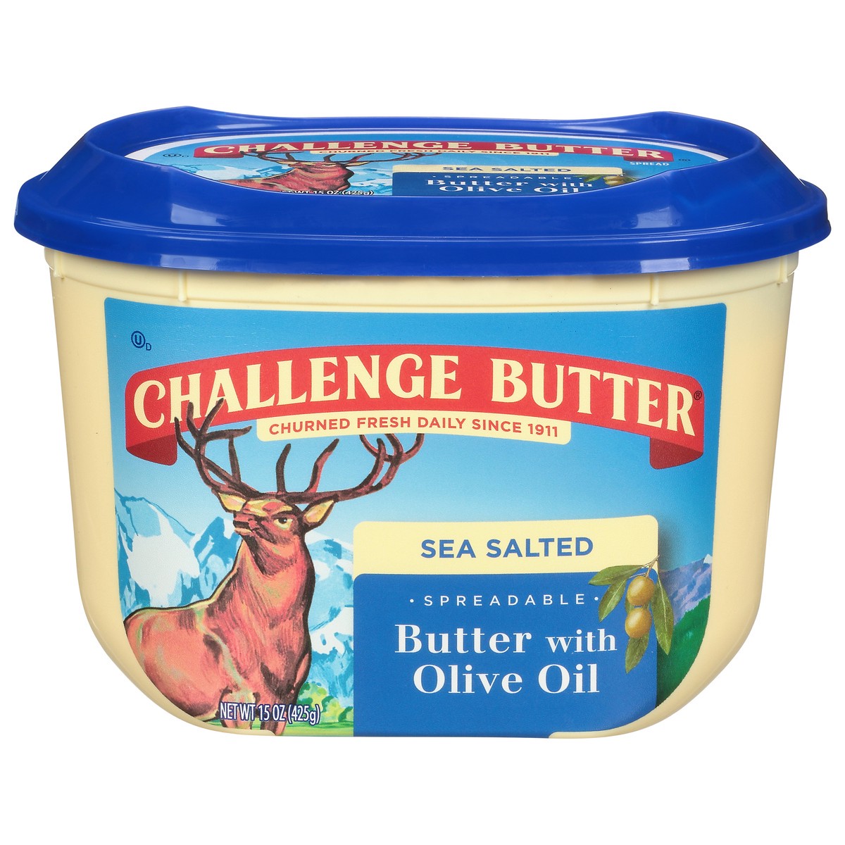 slide 1 of 9, Challenge Dairy Spreadable Sea Salted Butter with Olive Oil 15 oz, 