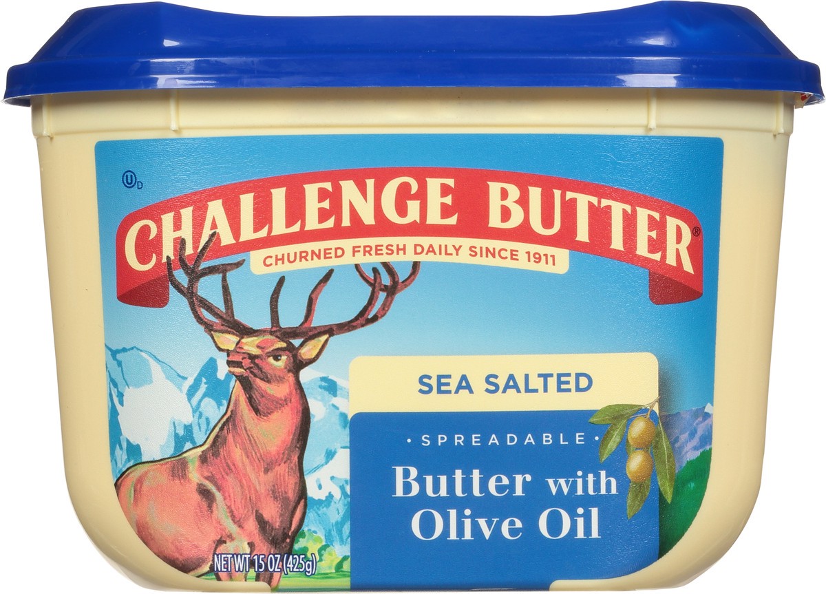 slide 6 of 9, Challenge Dairy Spreadable Sea Salted Butter with Olive Oil 15 oz, 