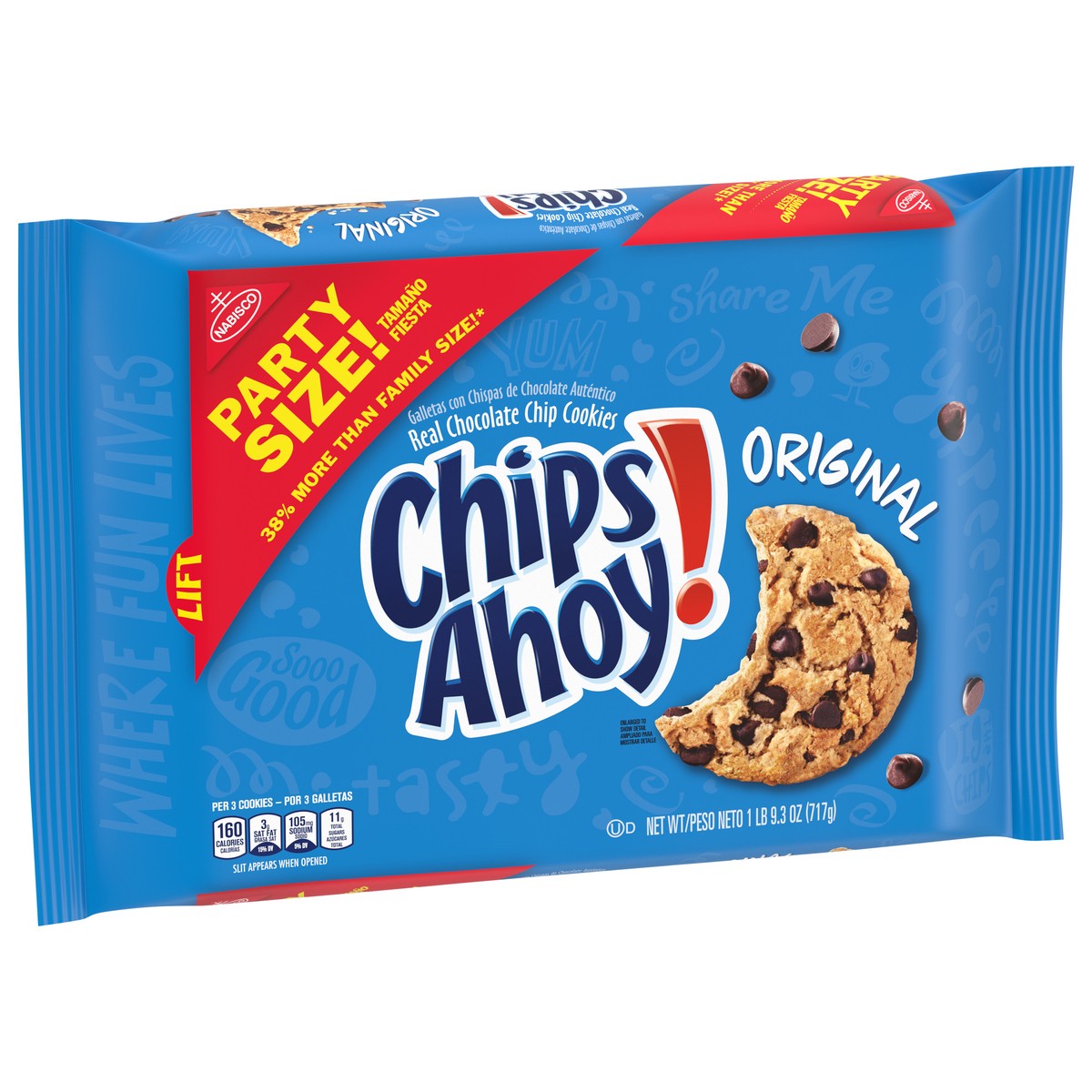 slide 4 of 9, CHIPS AHOY! Original Chocolate Chip Cookies, Party Size, 25.3 oz, 25.3 oz