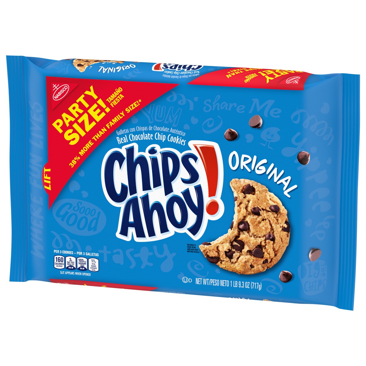 slide 6 of 9, CHIPS AHOY! Original Chocolate Chip Cookies, Party Size, 25.3 oz, 25.3 oz