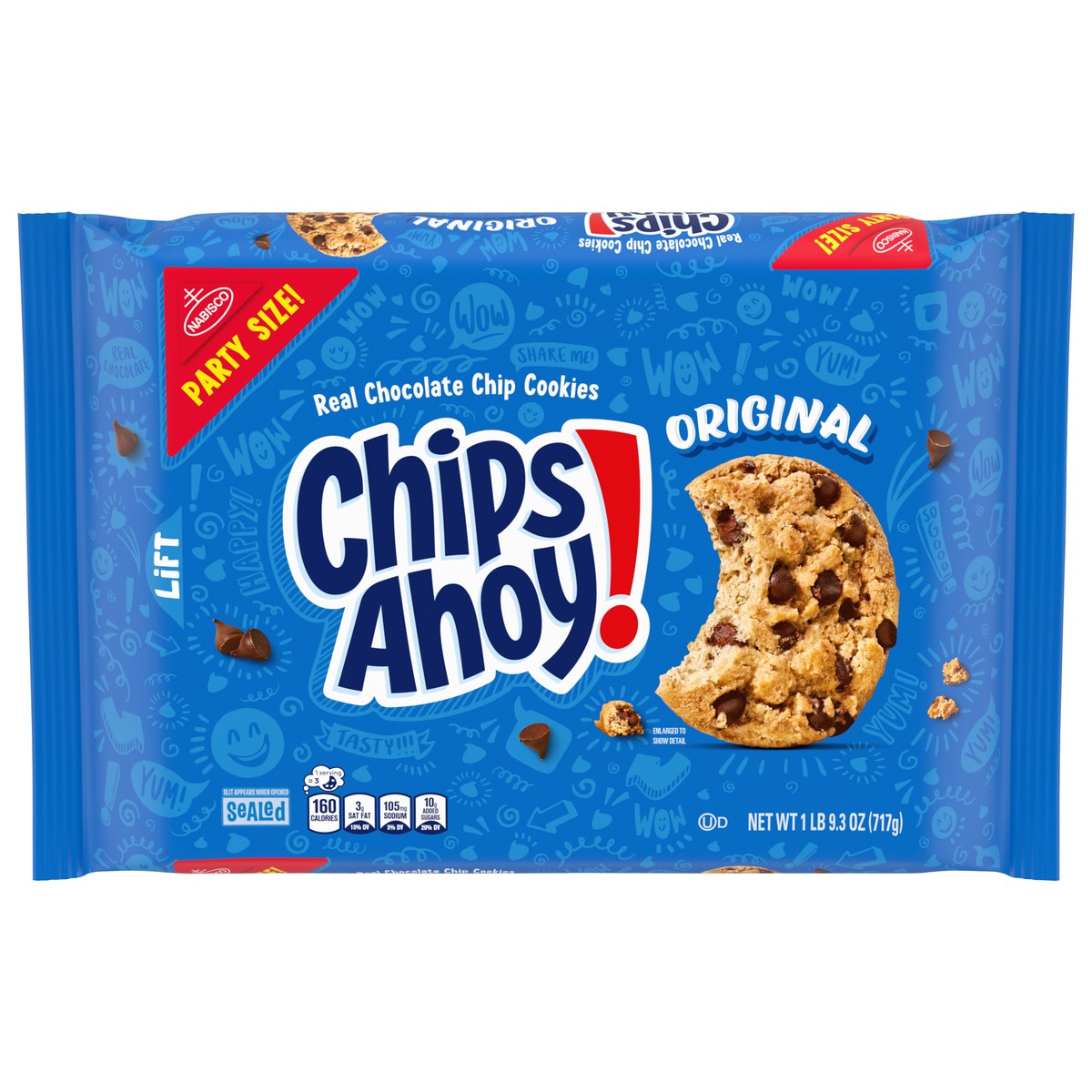 slide 1 of 9, CHIPS AHOY! Original Chocolate Chip Cookies, Party Size, 25.3 oz, 25.3 oz