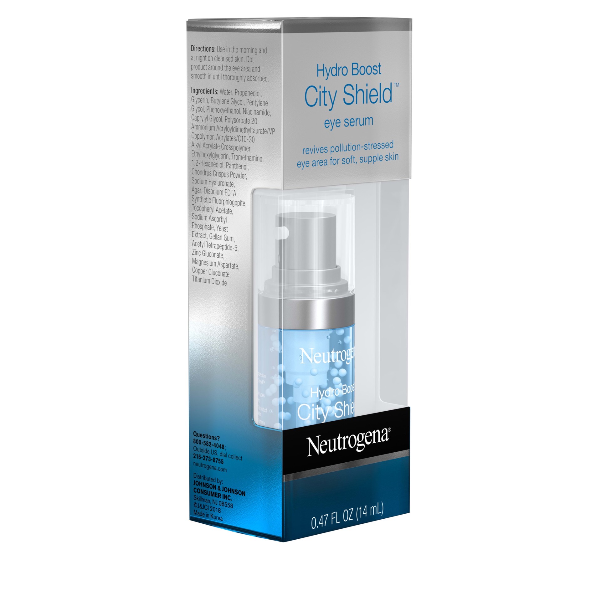 slide 2 of 5, Neutrogena Hydro Boost City Shield Hydrating Eye Serum with Hyaluronic Acid, Antioxidants, and Multivitamin Capsules for Pollution Stressed Skin, Oil-Free and Non-Comedogenic,.47 fl. oz, 0.47 fl oz