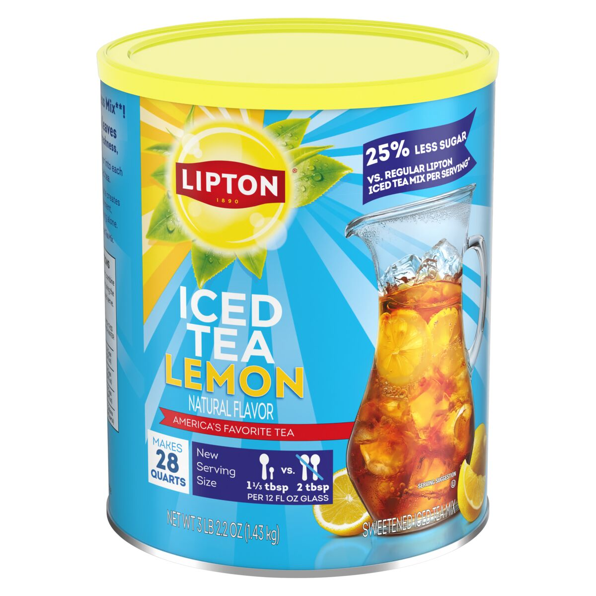 slide 2 of 2, Lipton Reduced Sugar ITM 28qt Lemon, 50.2 oz