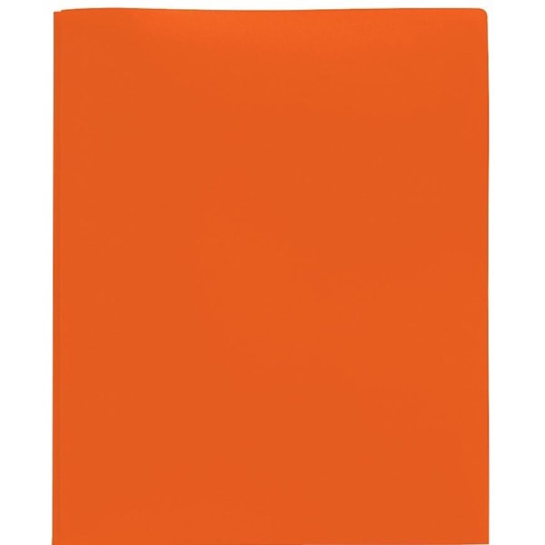 slide 4 of 4, Office Depot Brand 2-Pocket School-Grade Poly Folder With Prongs, Letter Size, Orange, 1 ct