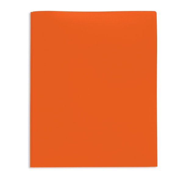 slide 1 of 4, Office Depot Brand 2-Pocket School-Grade Poly Folder With Prongs, Letter Size, Orange, 1 ct