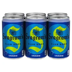 Seagram's Seagrams Club Soda Cans, 7.5 fl oz, 6 Pack