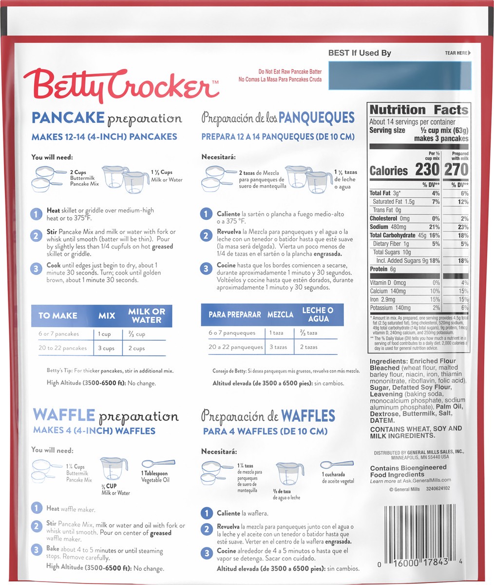 slide 4 of 9, Betty Crocker Buttermilk Complete Pancake Mix, 32 oz, 32 oz