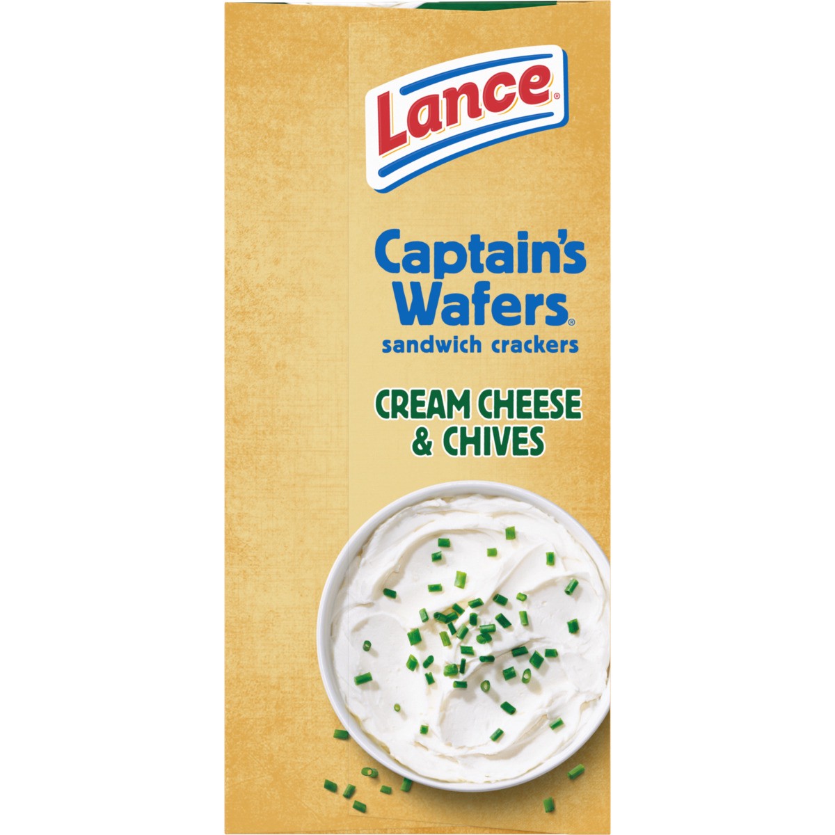 slide 11 of 11, Lance Sandwich Crackers, Captain's Wafers Cream Cheese and Chives, 6 Packs, 4 Sandwiches Each, 5.5 oz