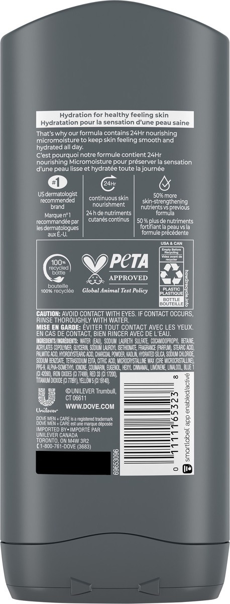 slide 4 of 7, Dove Purifying Charcoal + Clay Body and Face Wash, 13.5 oz, 13.5 oz