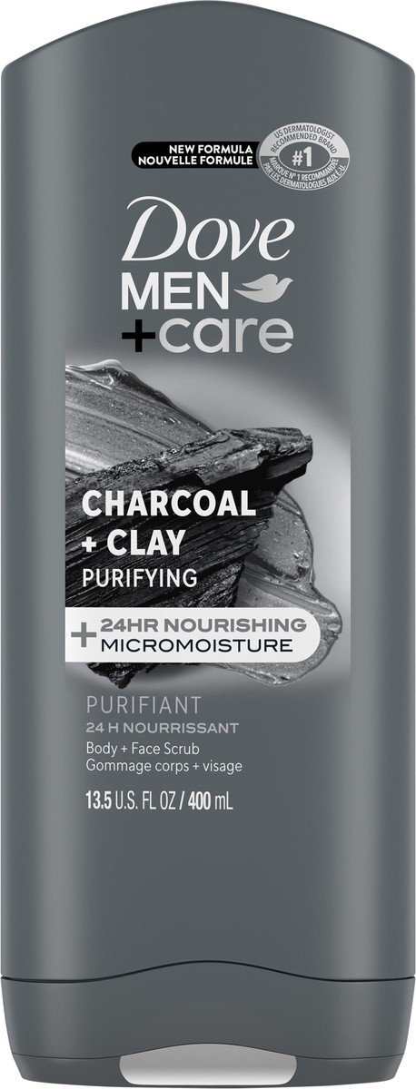 slide 6 of 7, Dove Purifying Charcoal + Clay Body and Face Wash, 13.5 oz, 13.5 oz