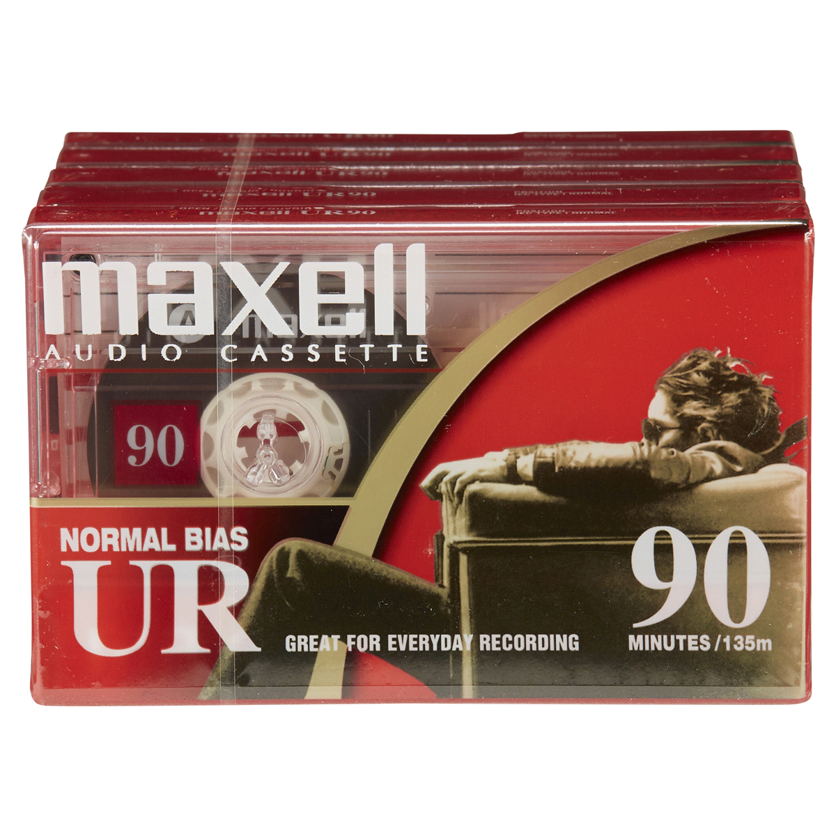 slide 1 of 1, Maxell UR-90 Audio Cassette, 5 ct