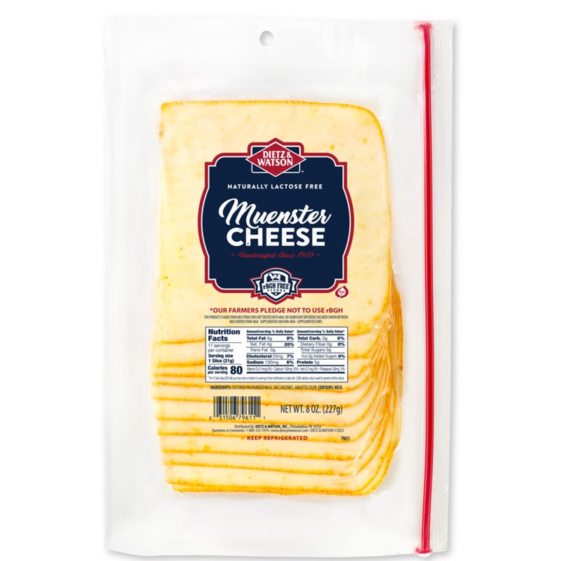 slide 1 of 1, Dietz & Watson Muenster Cheese 8 ounce, 8 oz