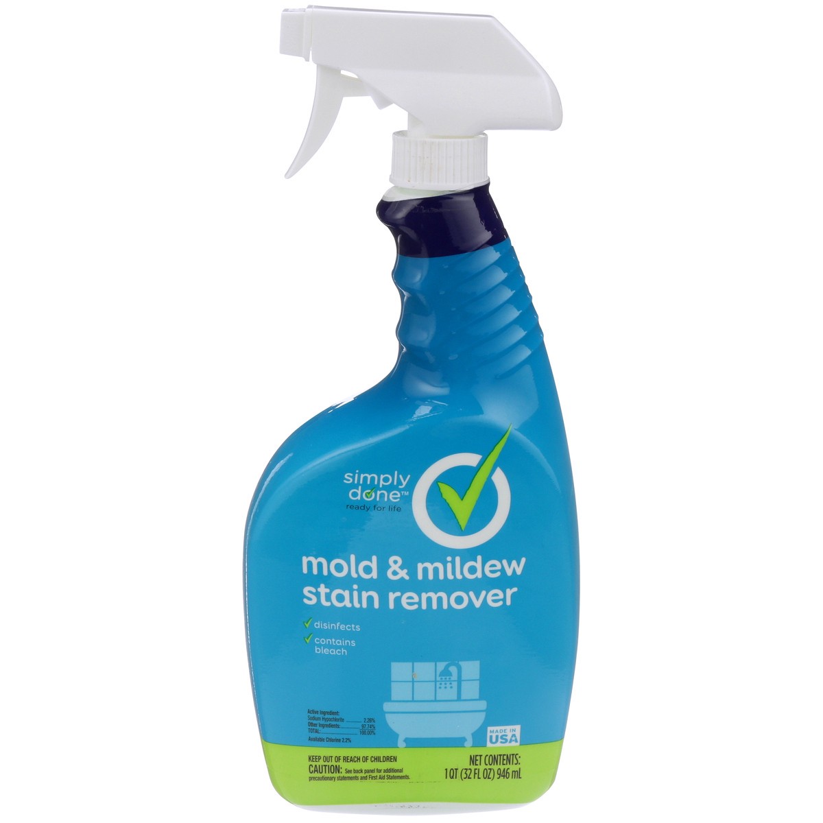 slide 1 of 10, Simply Done Mold & Mildew Stain Remover, 1 qt