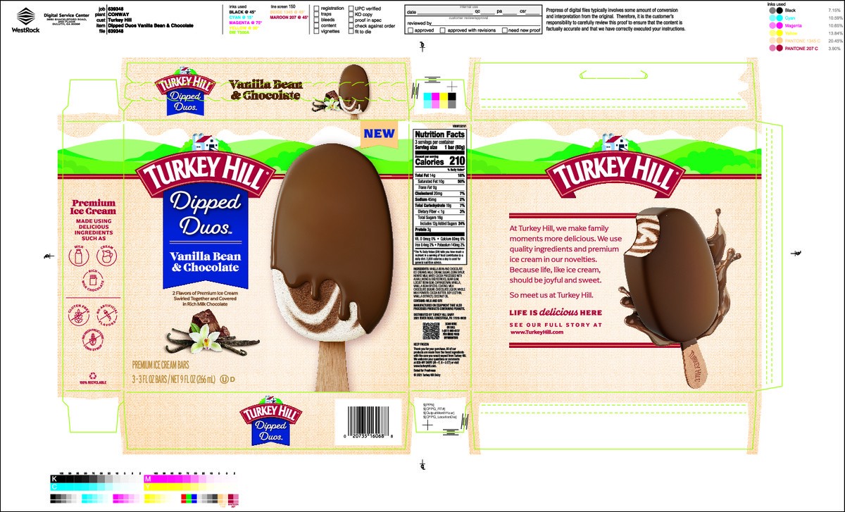 slide 7 of 9, Turkey Hill® Dipped Duos™ ice cream bars, vanilla bean and chocolate, 9 fl oz