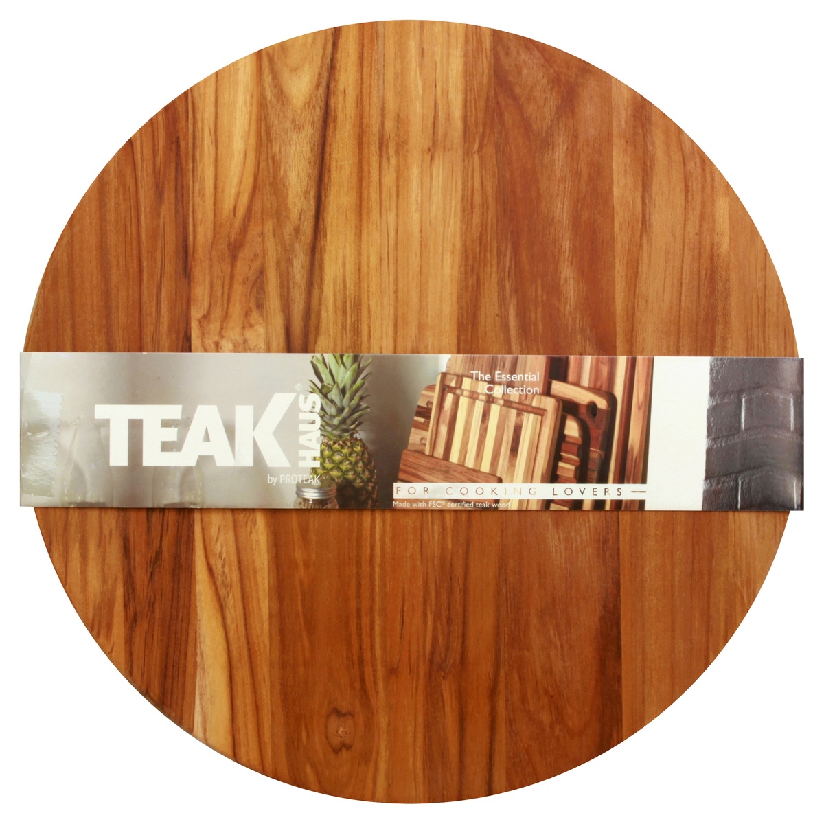 slide 1 of 1, Teakhaus Cutting and Serving Board Round Small, 1 ct