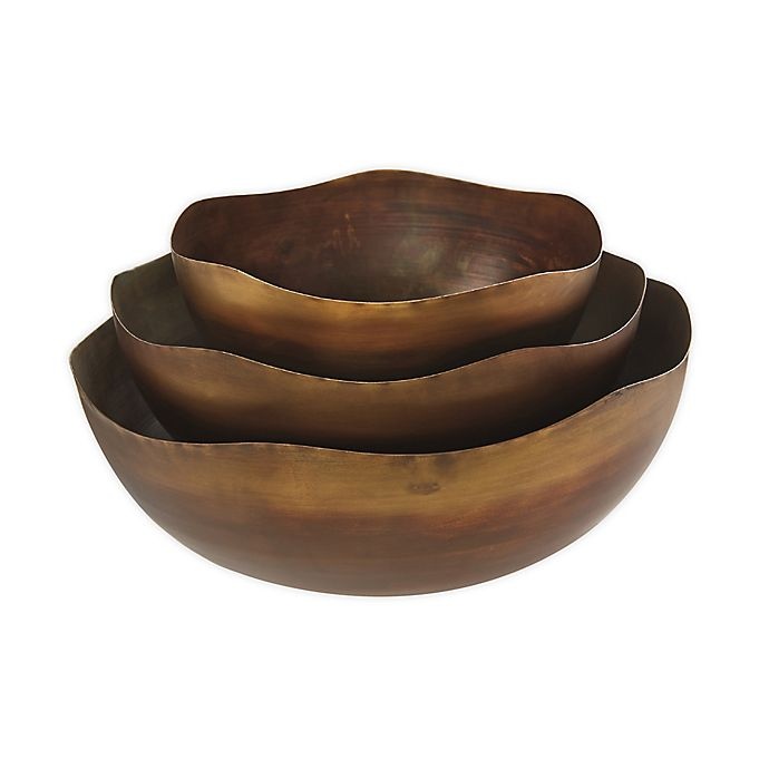 slide 1 of 2, Mud Pie Nested Copper Bowls, 3 ct