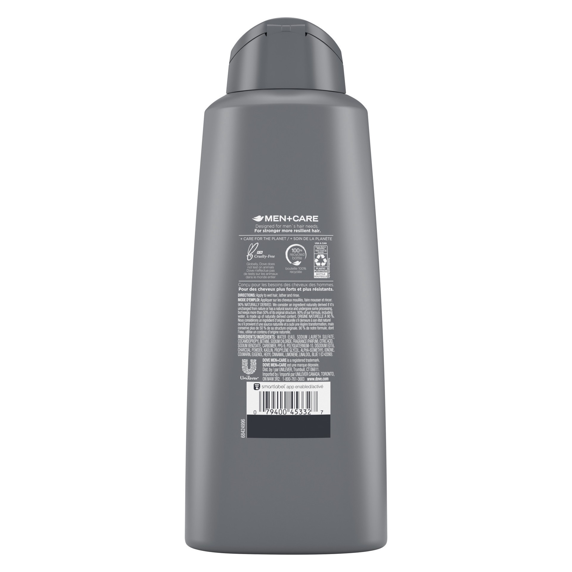 slide 4 of 5, Dove Men+Care Shampoo Charcoal + Clay, 20.4 oz, 20.40 oz