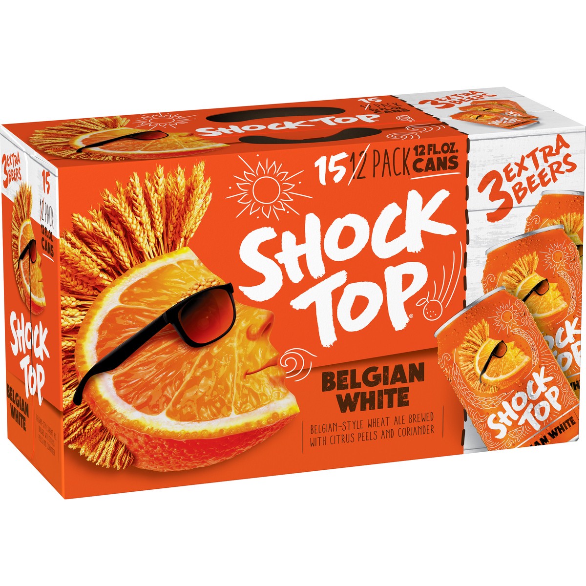 slide 1 of 8, Shock Top Belgian White, 15 Pack 12 fl. oz. Cans, 5.2% ABV, 12 fl oz