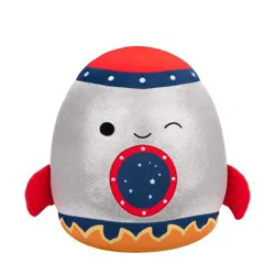 Squishmallow 16 in Fionn Rocket Plush Toy - Silver and Red