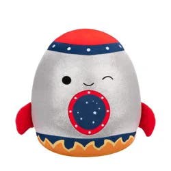 Squishmallow 16 in Fionn Rocket Plush Toy - Silver and Red