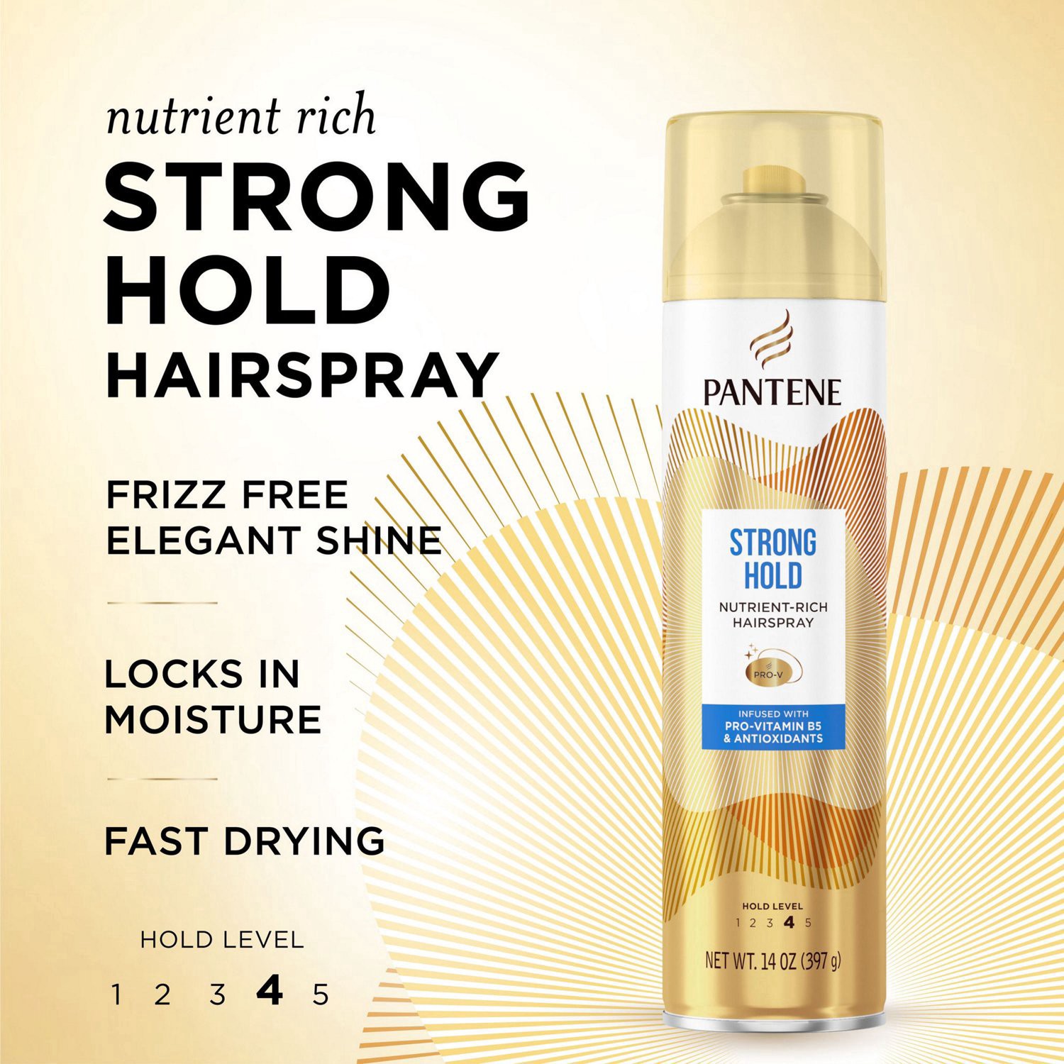 slide 4 of 8, Pantene Pro-V Nutrient-Rich Hairspray, Strong Hold, 14 Oz, 14 oz
