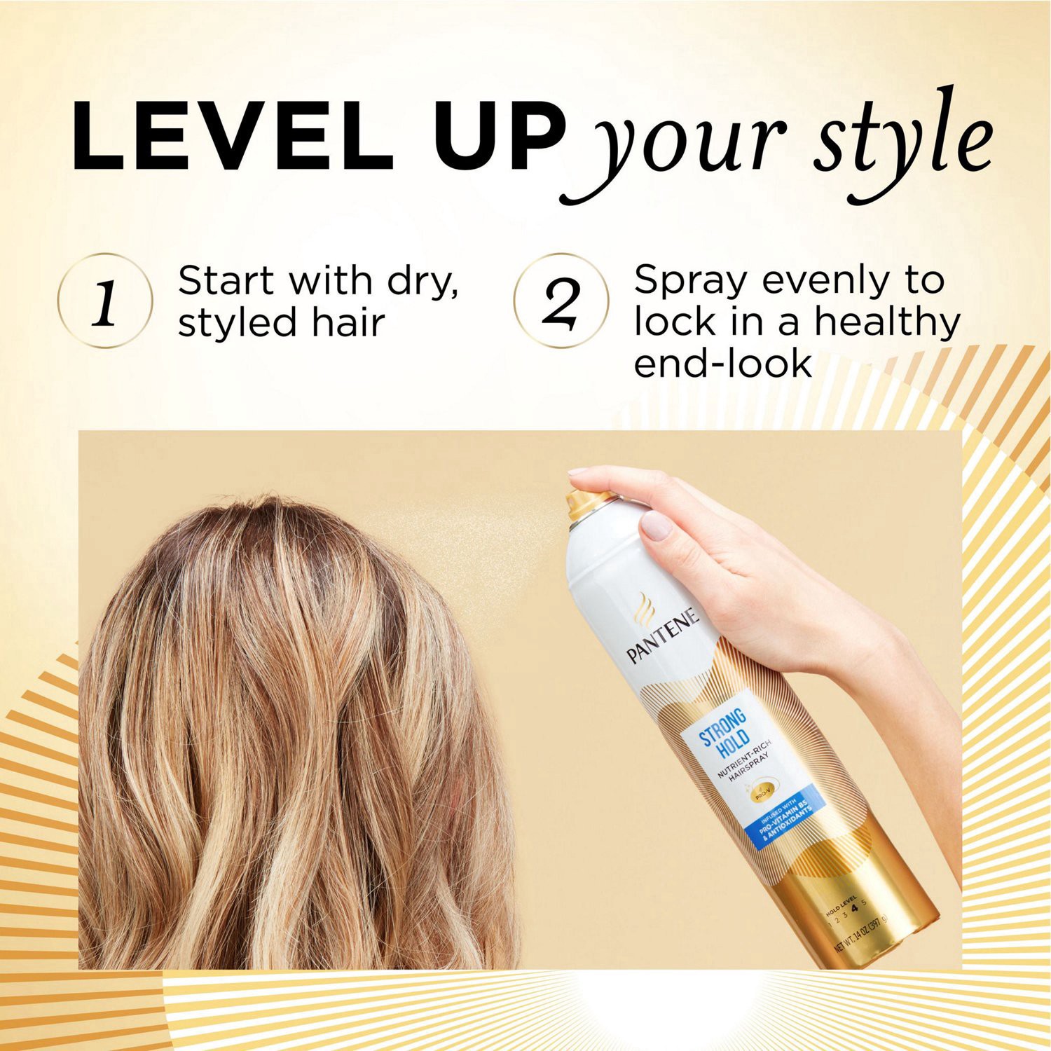 slide 6 of 8, Pantene Pro-V Nutrient-Rich Hairspray, Strong Hold, 14 Oz, 14 oz