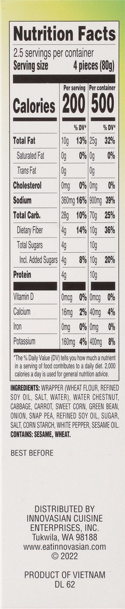 slide 9 of 9, Innovasian Cuisine Vegetable Mini Spring Rolls 10Ct, 7 oz