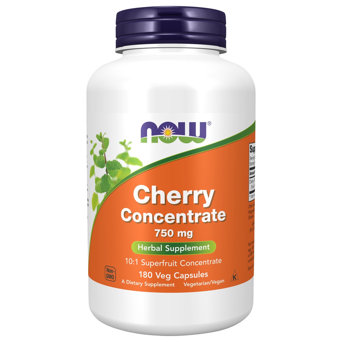 slide 1 of 4, NOW Cherry Concentrate 750 mg - 180 Veg Capsules, 180 ct