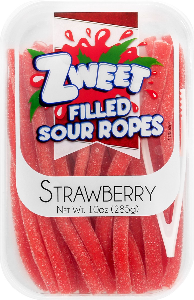 slide 1 of 13, Zweet Filled Strawberry Sour Ropes 10 oz, 10 oz