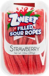 Zweet Filled Strawberry Sour Ropes 10 oz