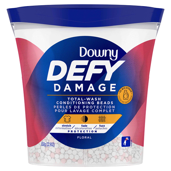 slide 1 of 1, Downy Defy Damage Total-Wash Conditioning Beads, Floral, 22.9 Oz, 22.9 oz