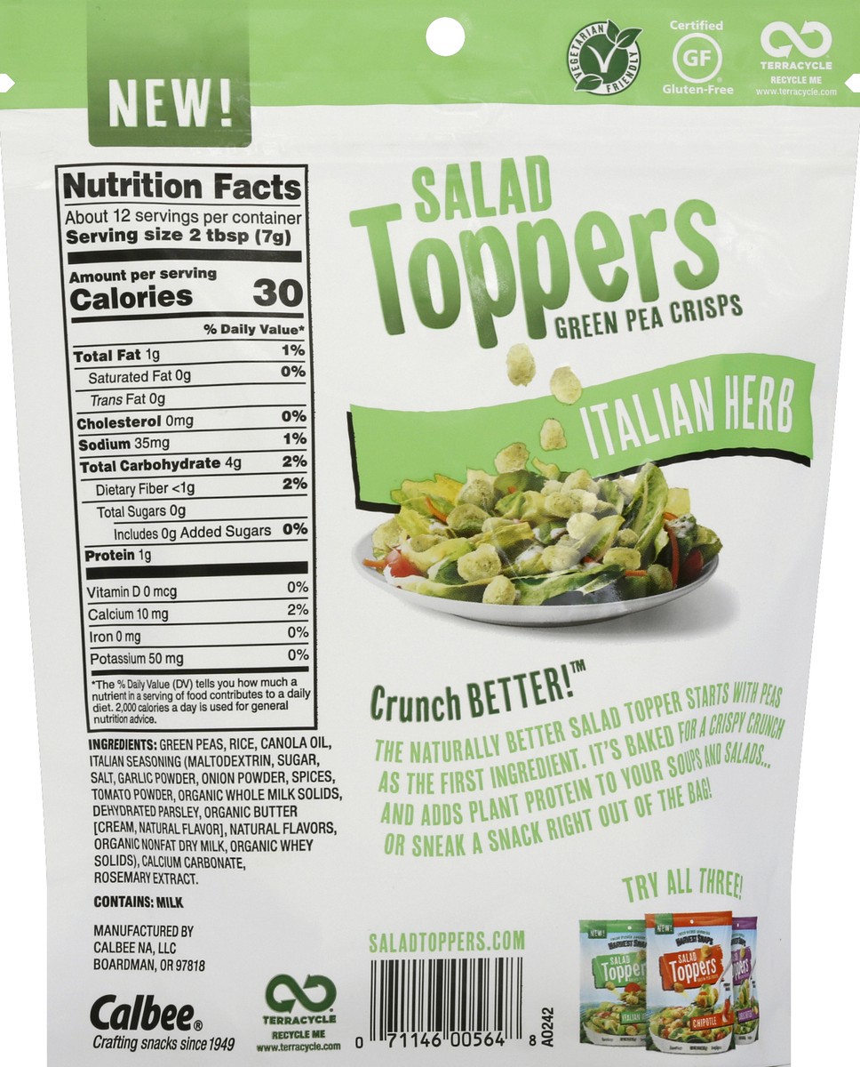 slide 6 of 6, Harvest Snaps Italian Herb Salad Topper, 3 oz