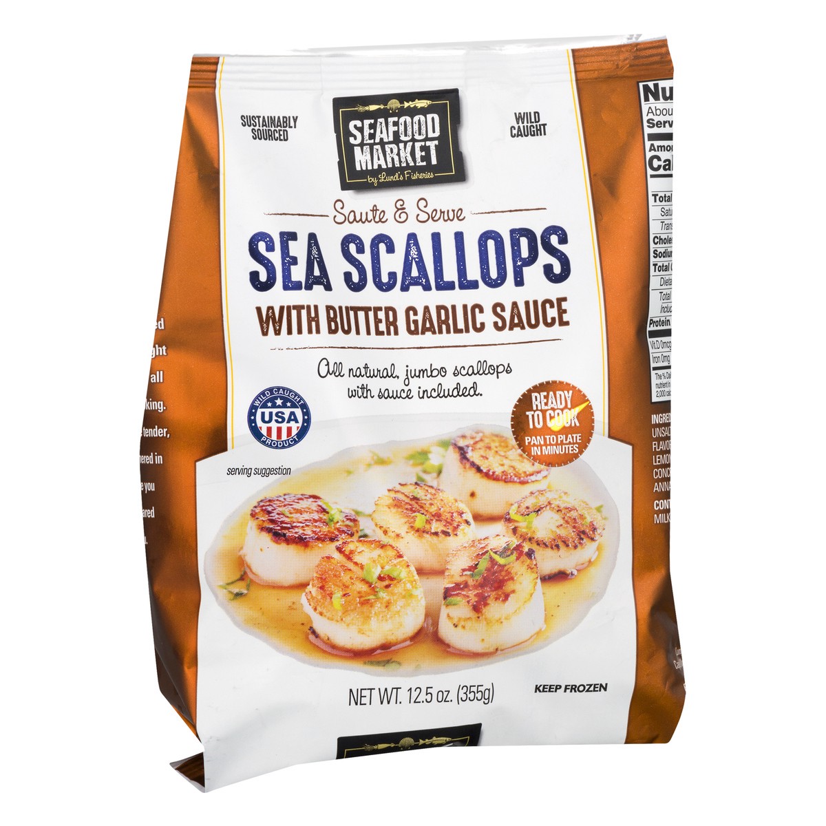 slide 5 of 13, Seafood Market with Butter Garlic Sauce Sea Scallops 12.5 oz, 12.5 oz