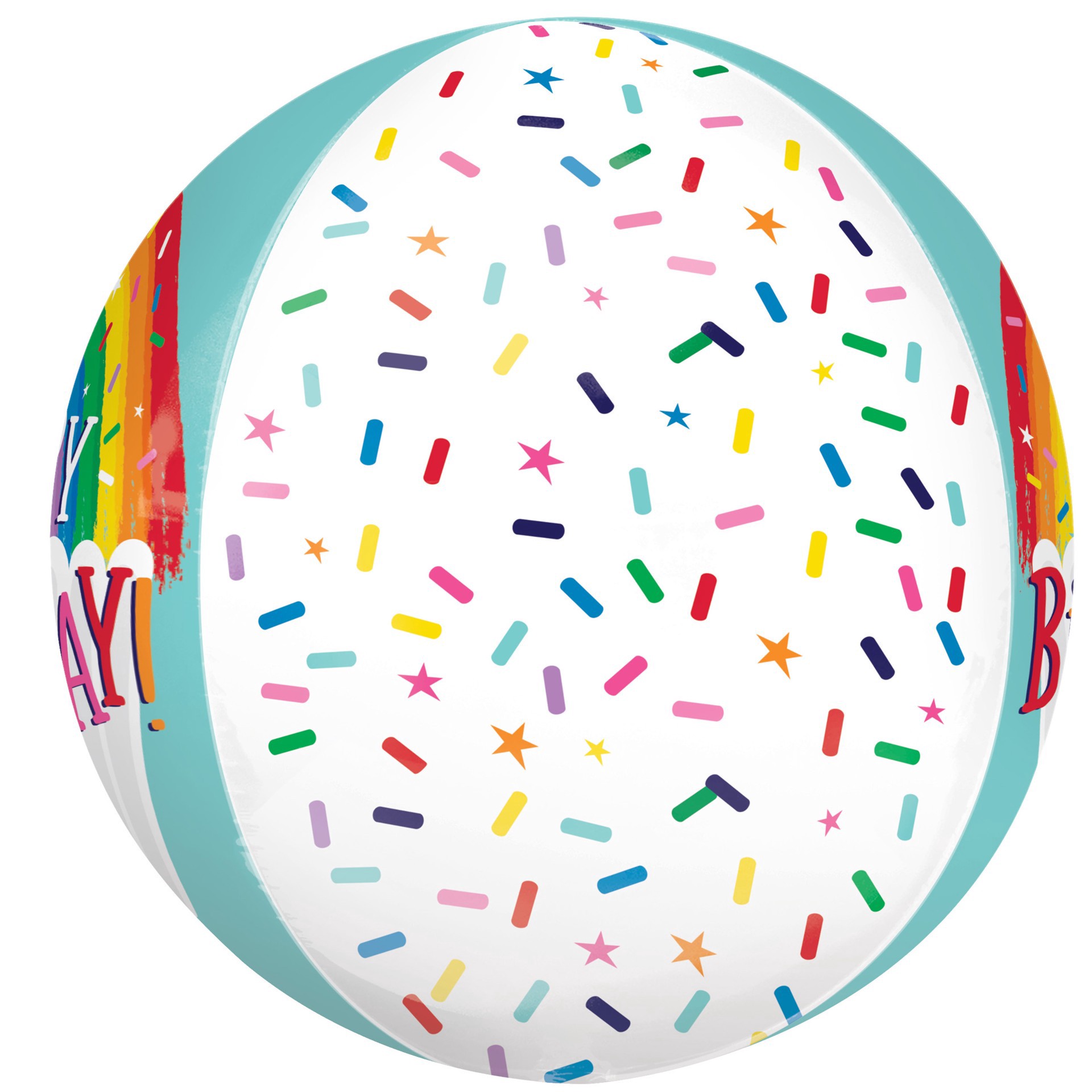 slide 2 of 3, Anagram Inflated Orbz Xl Rainbow Sprinkles Birthday Foil Balloon, 