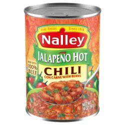Nalley Jalapeno Hot Chili Con Carne With Beans, 15g Protein Per Serving, 14 oz. Can