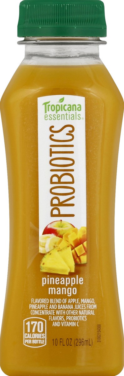 slide 5 of 6, Tropicana Essentials Probiotics Juice Blend Pineapple Mango Flavored 10 Fl Oz Bottle, 10 fl oz